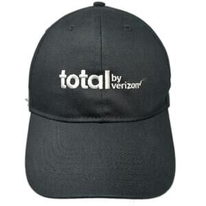 Hit Total By Verizon Black One Size Baseball Cap Hat Strapback Cotton Logo